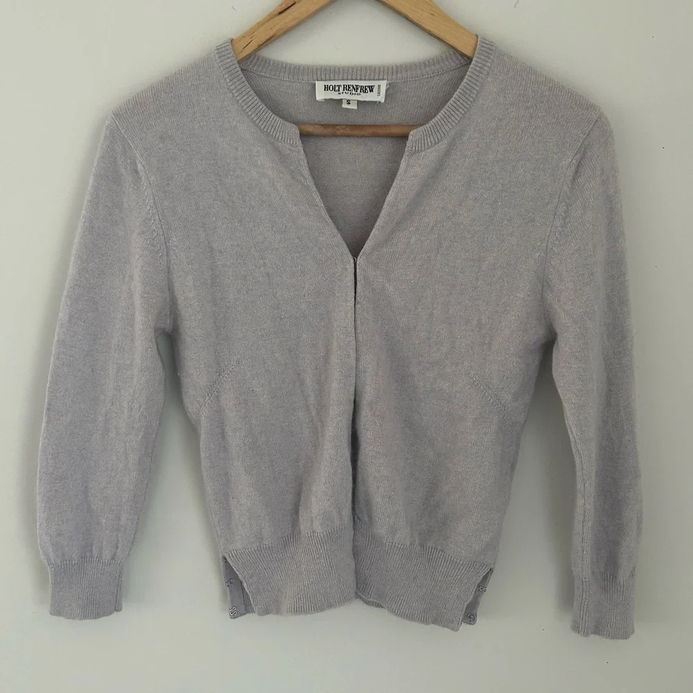 STUNNING ✨ VINTAGE HOLT RENFREW SIZE SMALL 55% SILK 45% CASHMERE - Picture 2 of 9